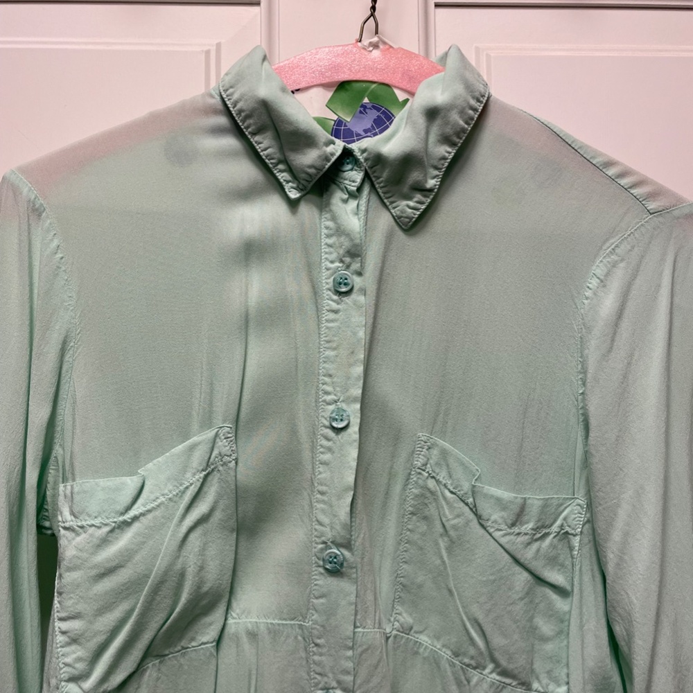 Splendid Light Green Button-Down Blouse Size Small - image 3